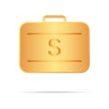 Golden suitcase with money. Vector illustration. Your personal