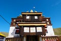 Golden Summit Tibetan Buddhist monastery Arou Da Temple in Qinghai China Royalty Free Stock Photo