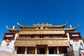 Golden Summit Tibetan Buddhist monastery Arou Da Temple in Qinghai China Royalty Free Stock Photo