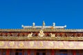 Golden Summit Tibetan Buddhist monastery Arou Da Temple in Qinghai China Royalty Free Stock Photo