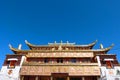 Golden Summit Tibetan Buddhist monastery Arou Da Temple in Qinghai China Royalty Free Stock Photo