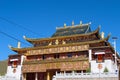 Golden Summit Tibetan Buddhist monastery Arou Da Temple in Qinghai China Royalty Free Stock Photo