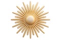 Golden Sunburst Emblem with Central Sphere symbol Royalty Free Stock Photo