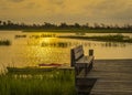 Golden Sunlight Reflecting on an Island Lagoon