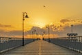 Golden sunrise on the bridge in Burgas