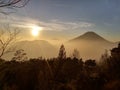 Golden Sunrise of Mount Dieng Indonesia Royalty Free Stock Photo