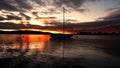 Golden sunrise over Arona, enchantment on Lake Maggiore