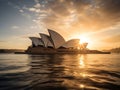 Golden Sunrise Over Sydney Opera House Royalty Free Stock Photo