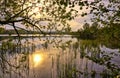 Golden sunrise sunset over the sea in Schwerin Royalty Free Stock Photo