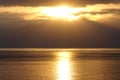 A golden sunset above the calm Mediterranean sea