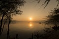 Golden sunset at Ana Sagar lake in Ajmer