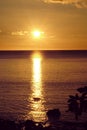 Golden Sunset in Anilao Philippines Royalty Free Stock Photo