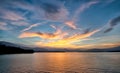 Golden Sunset at the Ashokan Reservoir in New York.