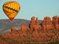 Golden sunset balloon ride in Sedona, Arizona.