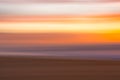 Golden sunset on the beach, an  abstract seascape with blurred panning motion Royalty Free Stock Photo