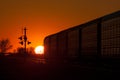 Golden Sunset Behind Departing Train