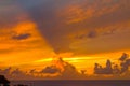 A golden sunset in the caribbean Royalty Free Stock Photo