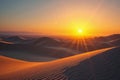 Golden sunset casts long shadows across undulating sand dunes , pattern, landscape, sunset Royalty Free Stock Photo