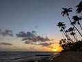 Golden Sunset at Diamond Head Beach on Oahu, Hawaii Royalty Free Stock Photo