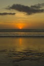 Golden Sunset at Dreamland Beach, Klapa New Kuta Beach, Pecatu, South Kuta, Badung Bali Royalty Free Stock Photo