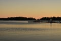 Golden sunset by the lake