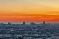 Golden sunset Long Beach city view California Royalty Free Stock Photo