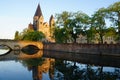 Golden sunset of Moselle River in Metz France