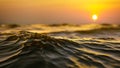 golden sunset ocean wave background