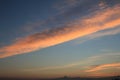 Golden sunset over the hill and mountains skyline