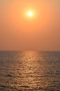 Golden Sunset over Infinite Ocean Royalty Free Stock Photo