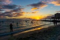 Golden Sunset Over Waikiki Beach in Oahu, Hawaii Royalty Free Stock Photo