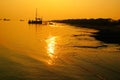 Golden sunset over water Royalty Free Stock Photo