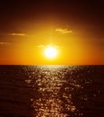 Golden sunset over water Royalty Free Stock Photo