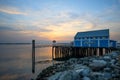 Golden sunset over the waterfront in Sidney on Vancouver Island, BC Canada