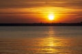 Golden sunset over the Zegrze Reservoir. Poland