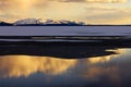 Golden Sunset Reflects Off Lake Yellowstone