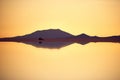 Golden Sunset in salar Uyuni