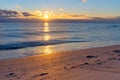 Golden sunset on the sandy shores of the Black Sea