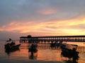 Golden sunset by the sea