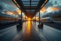 Golden Sunset Waiting for the Train