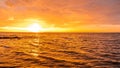 Golden sunst over sea. Royalty Free Stock Photo
