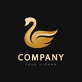 Golden swan abstract logo vector template Royalty Free Stock Photo