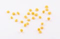 Golden sweet Corn kernels seeds on white background Royalty Free Stock Photo