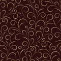 seamless pattern with golden swirl elements on brown background Royalty Free Stock Photo