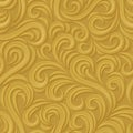 Golden swirl seamless pattern.