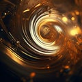 Golden Swirling 3d Background With Bubbles - Unreal Engine Render