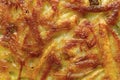 Golden swiss rosti potato pancake food background