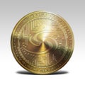 Golden syscoin coin isolated on white background 3d rendering