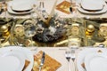 Golden table setting