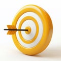 Golden Target: Precise Arrow Strike, Bold 3D Design Royalty Free Stock Photo